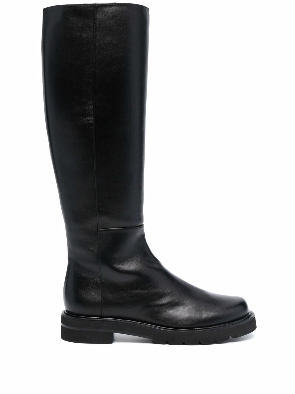 Stuart Weitzman Mila Lift 皮质及膝靴 - 黑色