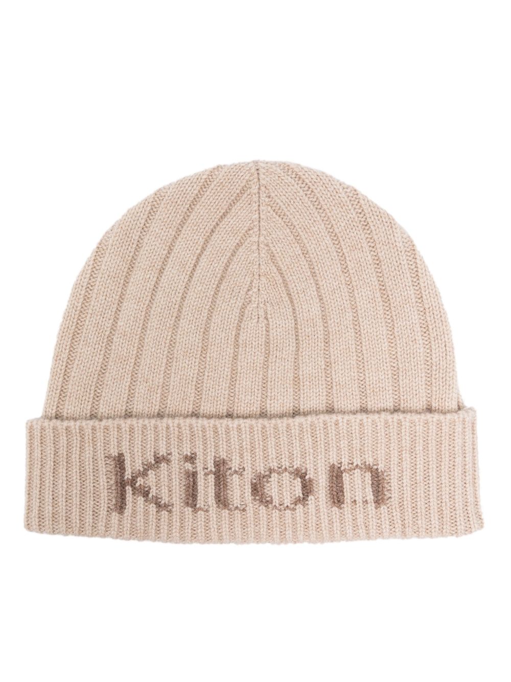 Kiton logo嵌花罗纹套头帽 - 中性色