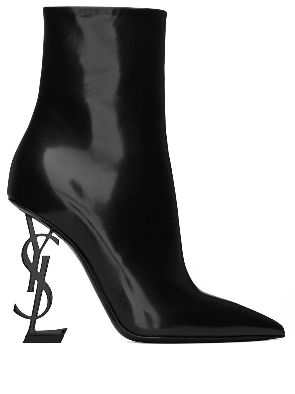 Saint Laurent Opyum 皮质高跟靴 - 黑色
