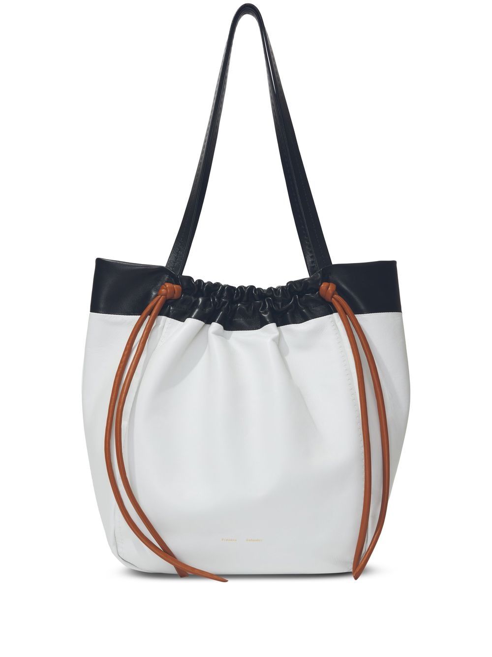 Proenza Schouler 拼色抽绳系带手提包 - 白色