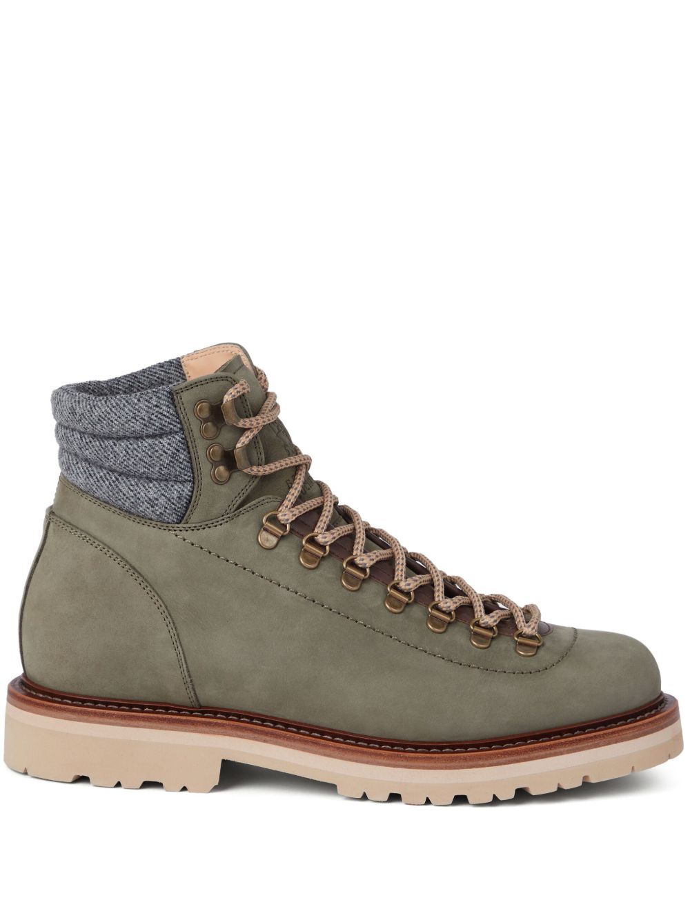Brunello Cucinelli 系带登山靴 - 绿色