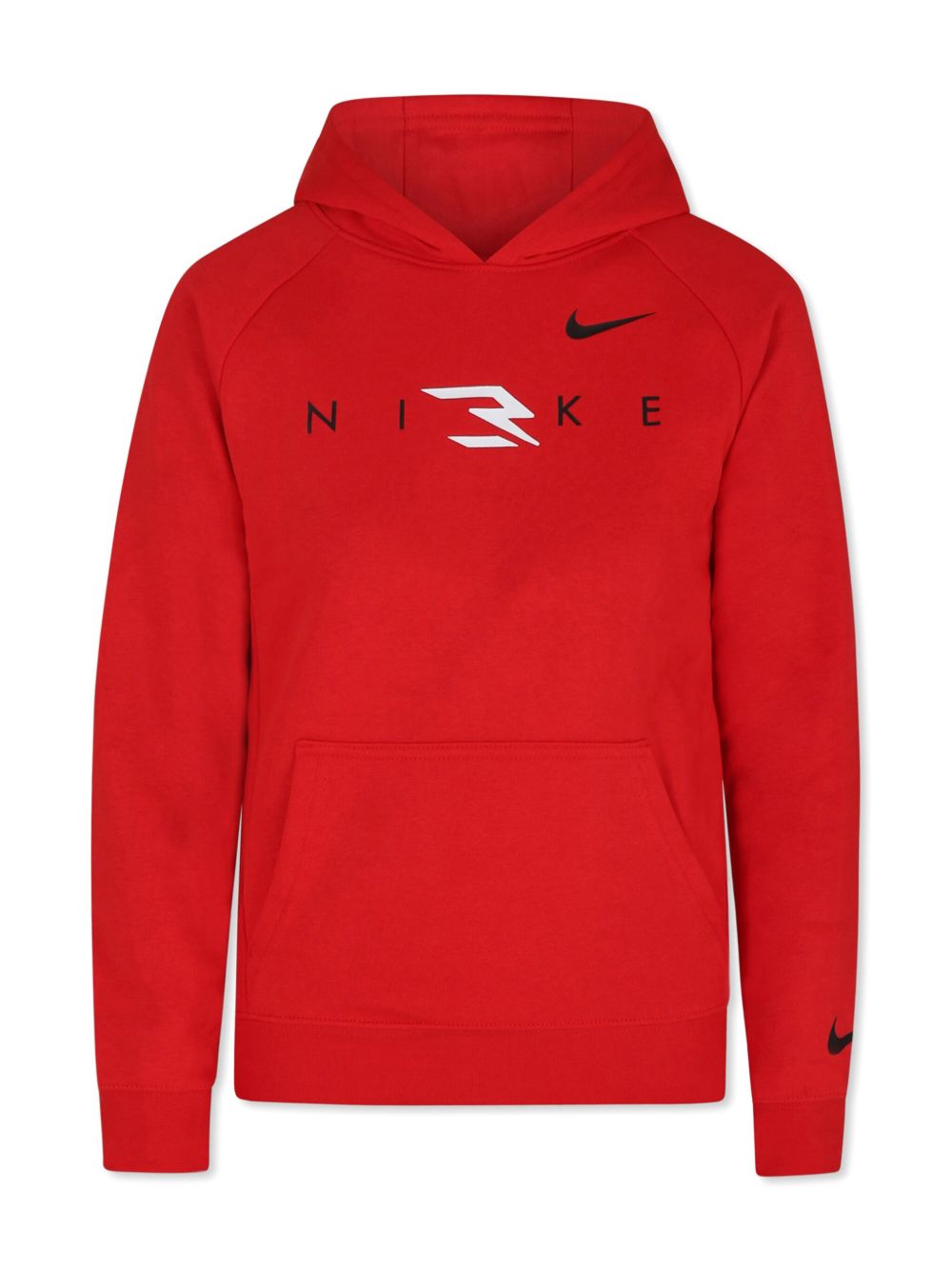 Nike Kids logo印花棉连帽衫 - 红色