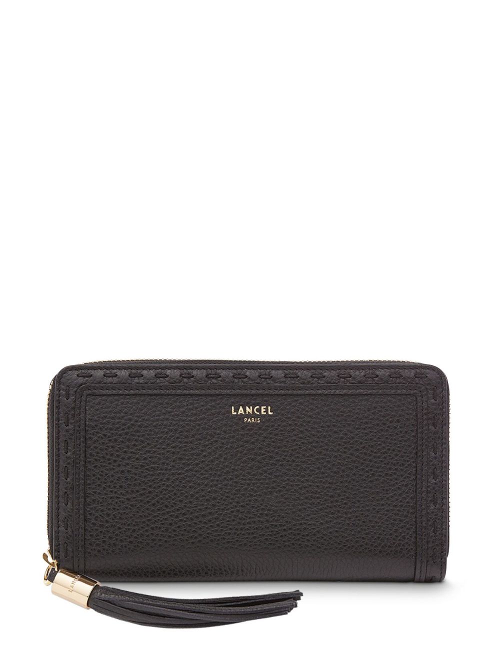 Lancel logo标记皮质钱包 - 黑色