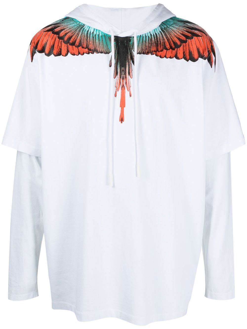 Marcelo Burlon County of Milan 飞鸟印花分层式连帽衫 - 白色