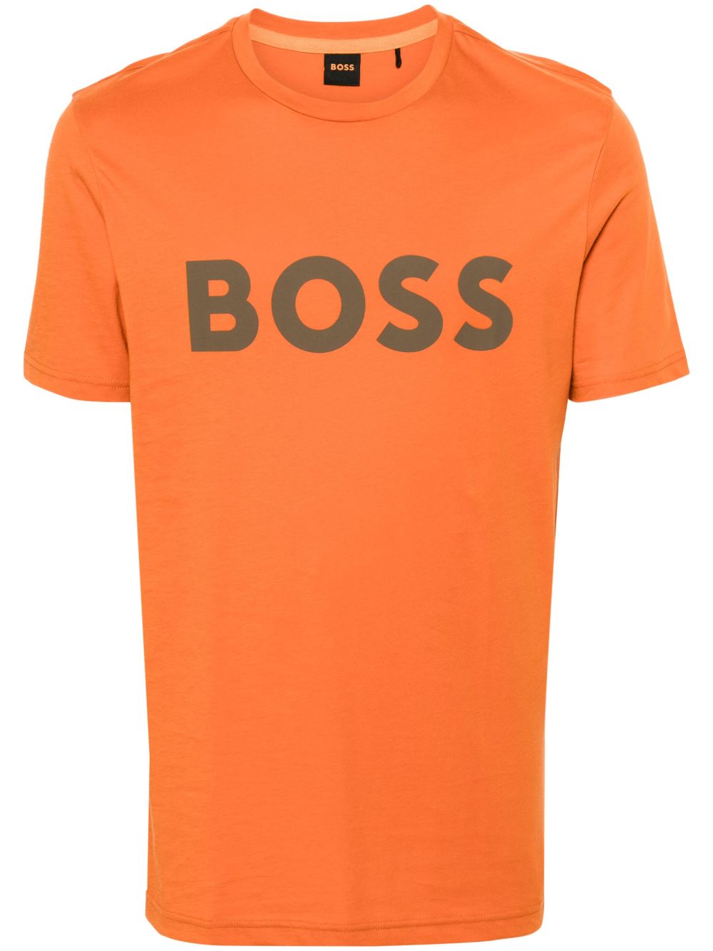 BOSS 橡胶logo棉T恤 - 橘色