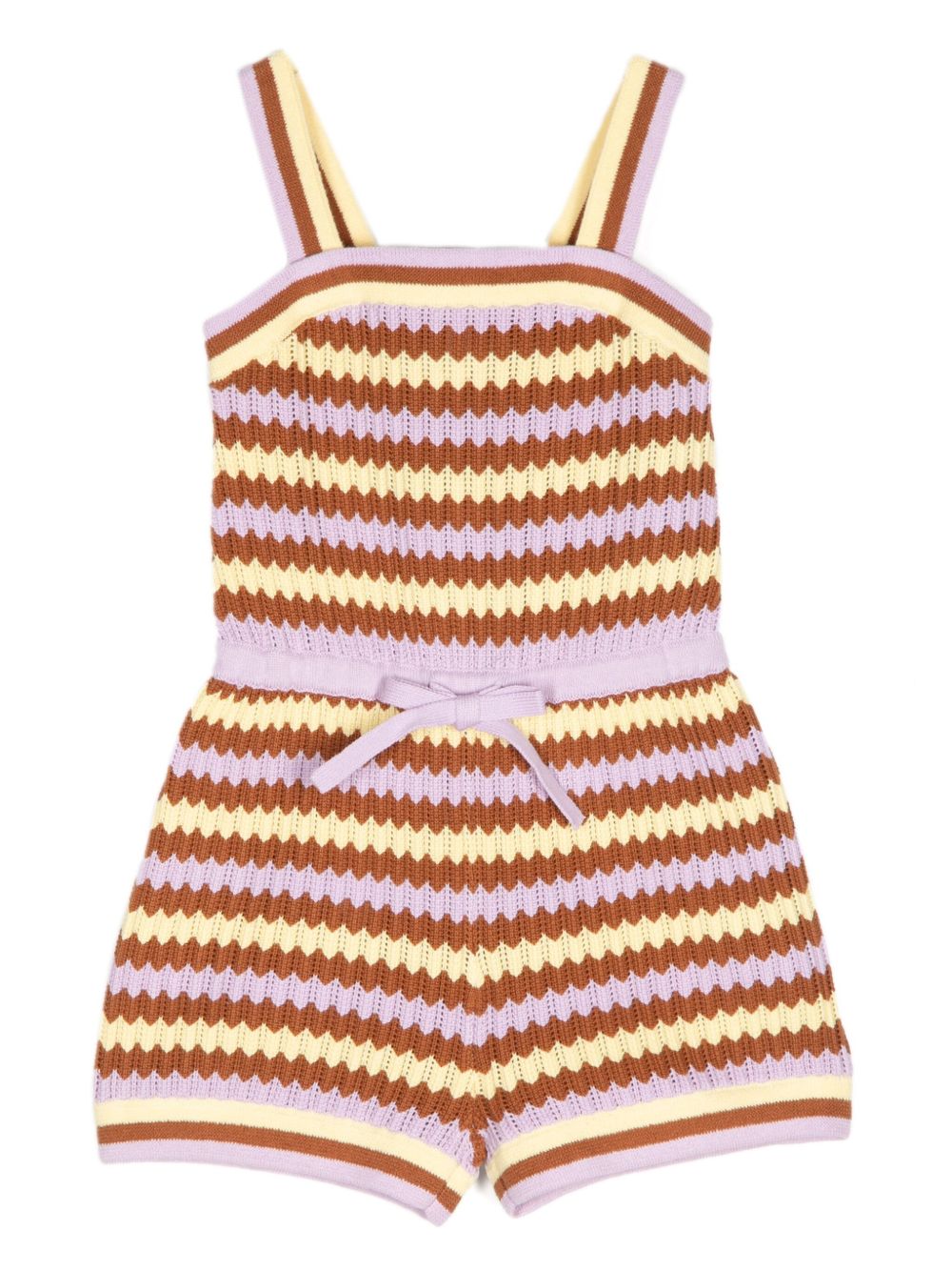 ZIMMERMANN Kids Pop Knit 连体短裤 - 褐色
