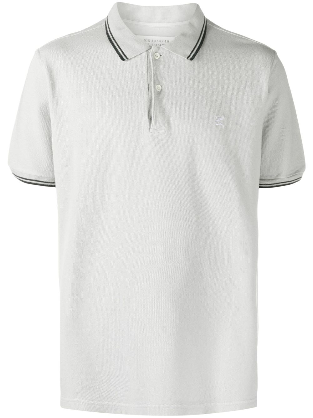 Maison Margiela 条纹边饰polo衫 - 灰色