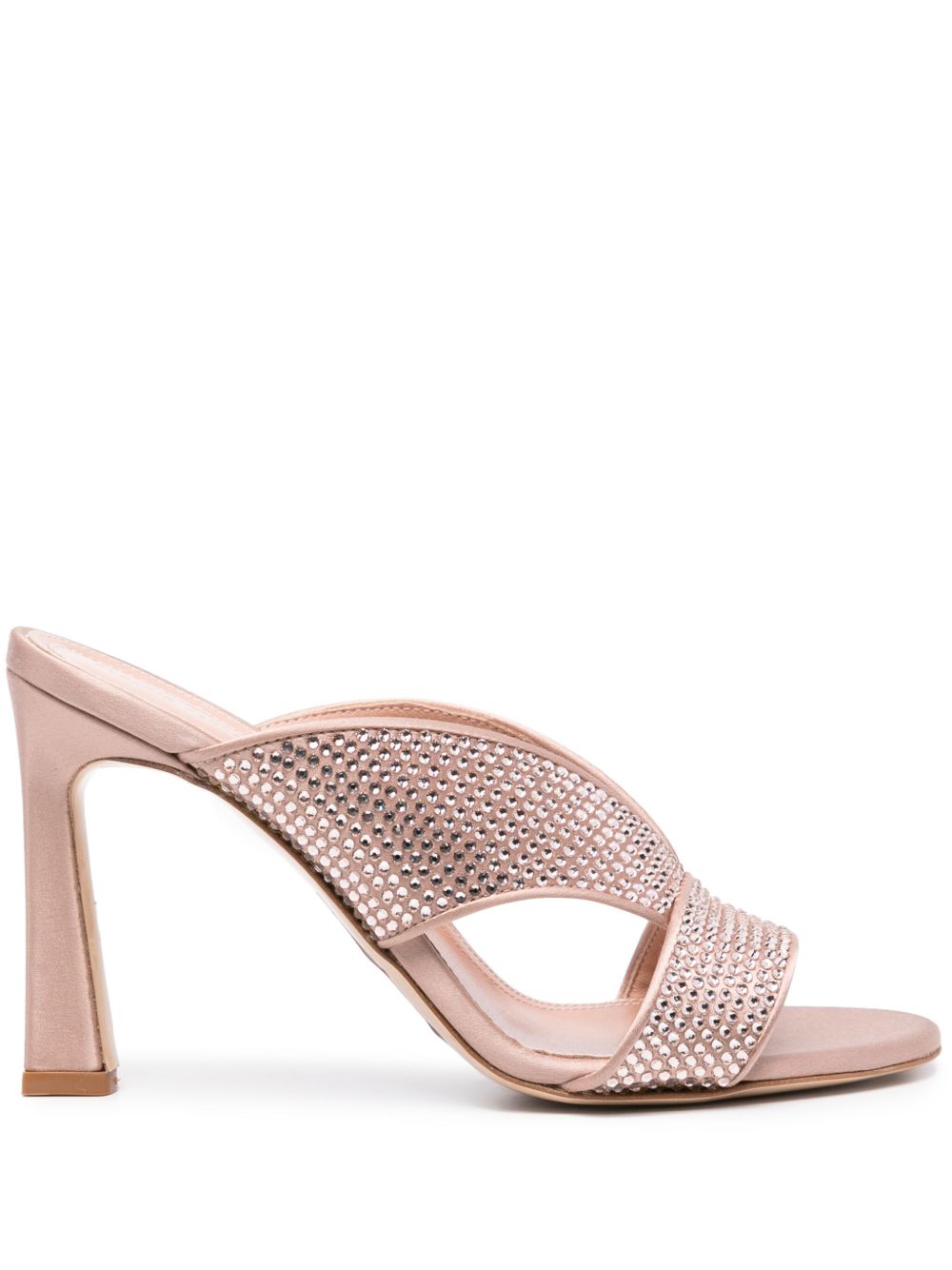 Alberta Ferretti 高跟晶饰穆勒鞋 - 粉色