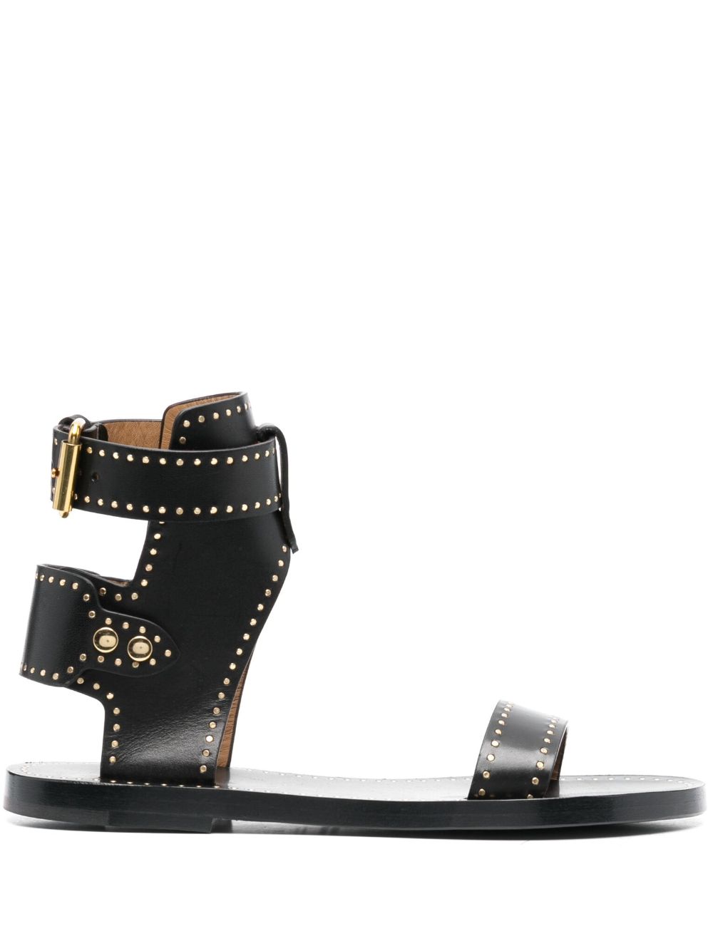 ISABEL MARANT 铆钉缀饰皮质凉鞋 - 黑色