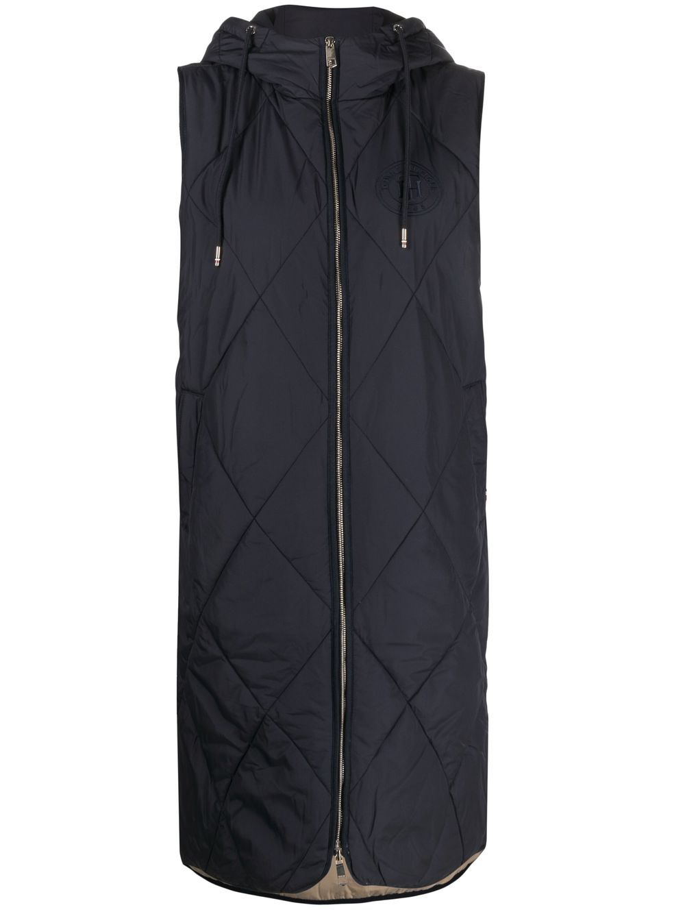 Tommy Hilfiger Sorona 绗缝长款马甲 - 蓝色