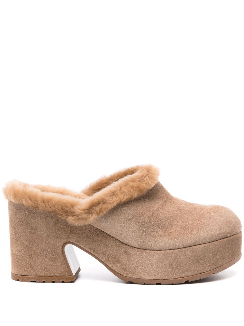 Gianvito Rossi Lyss 绒面皮高跟穆勒鞋 - 褐色