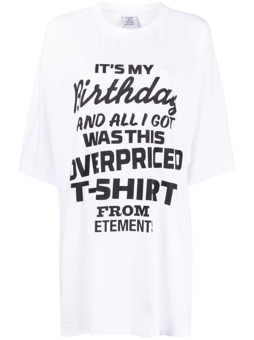 VETEMENTS Birthday 图案印花T恤 - 白色
