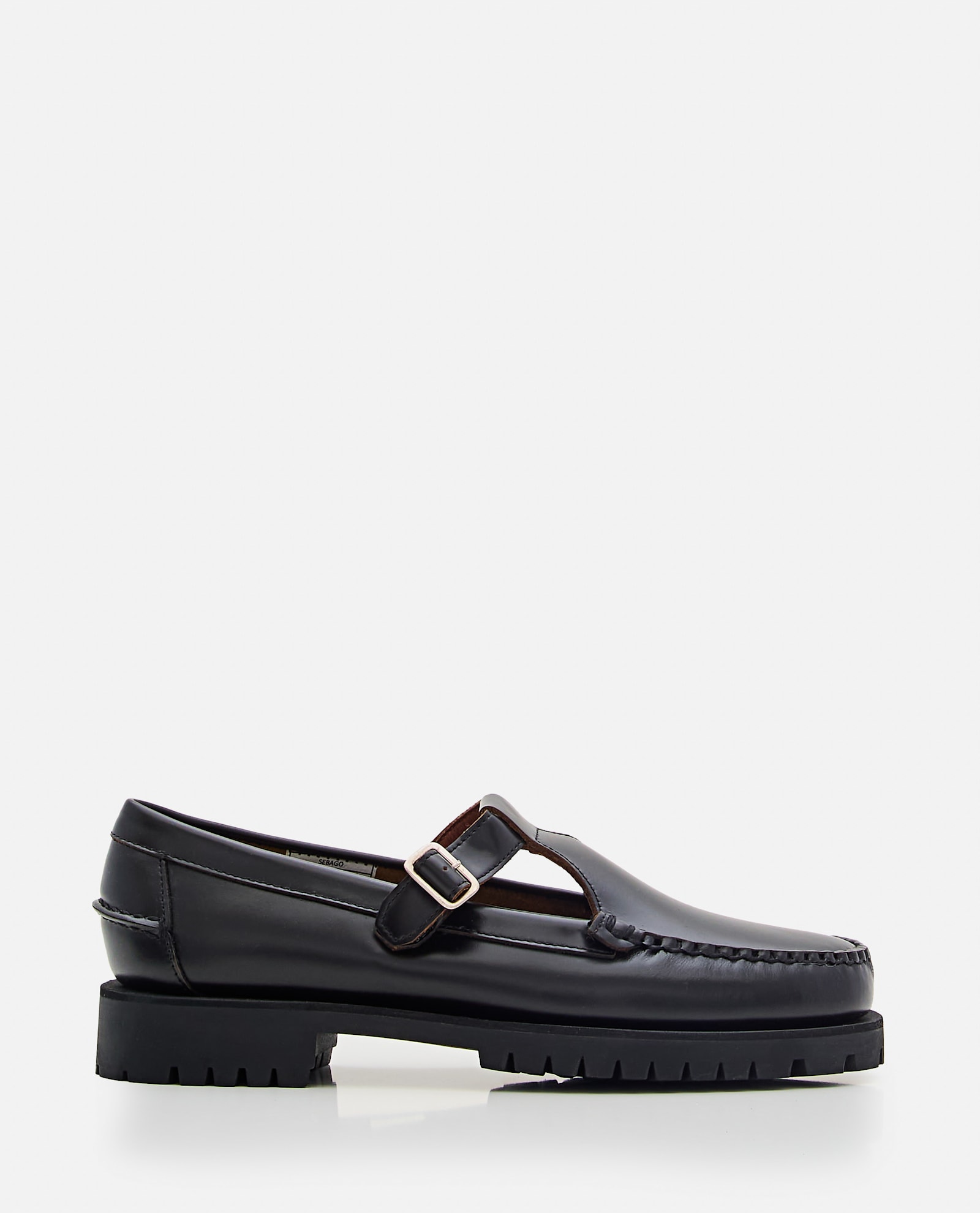 Sebago Georgina Lug Leather Loafer With T-bar