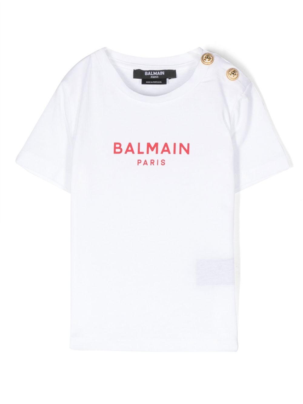 Balmain Kids logo印花短袖T恤 - 白色