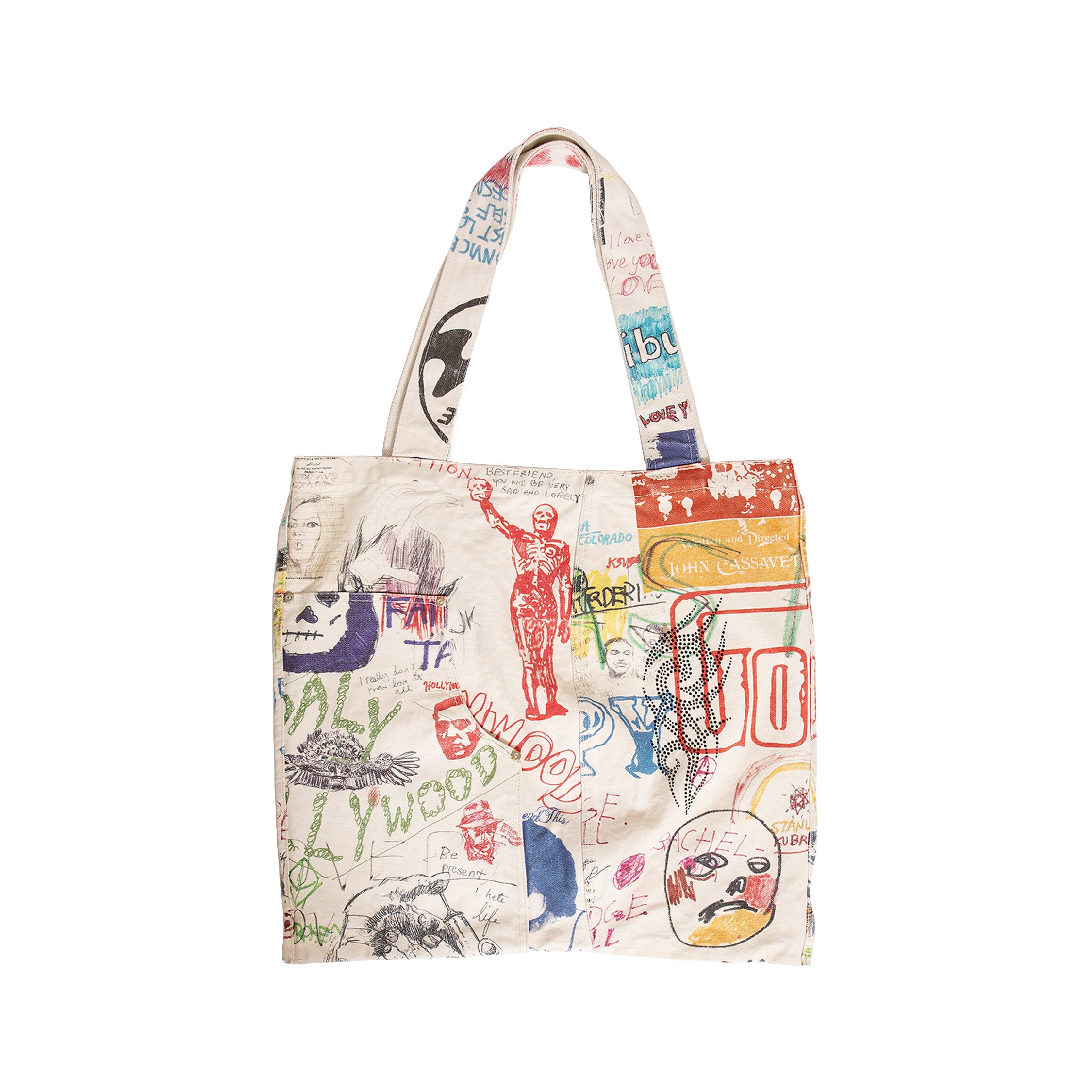 PALY HOLLYWOOD MAN WHITE TOTE BAGS
