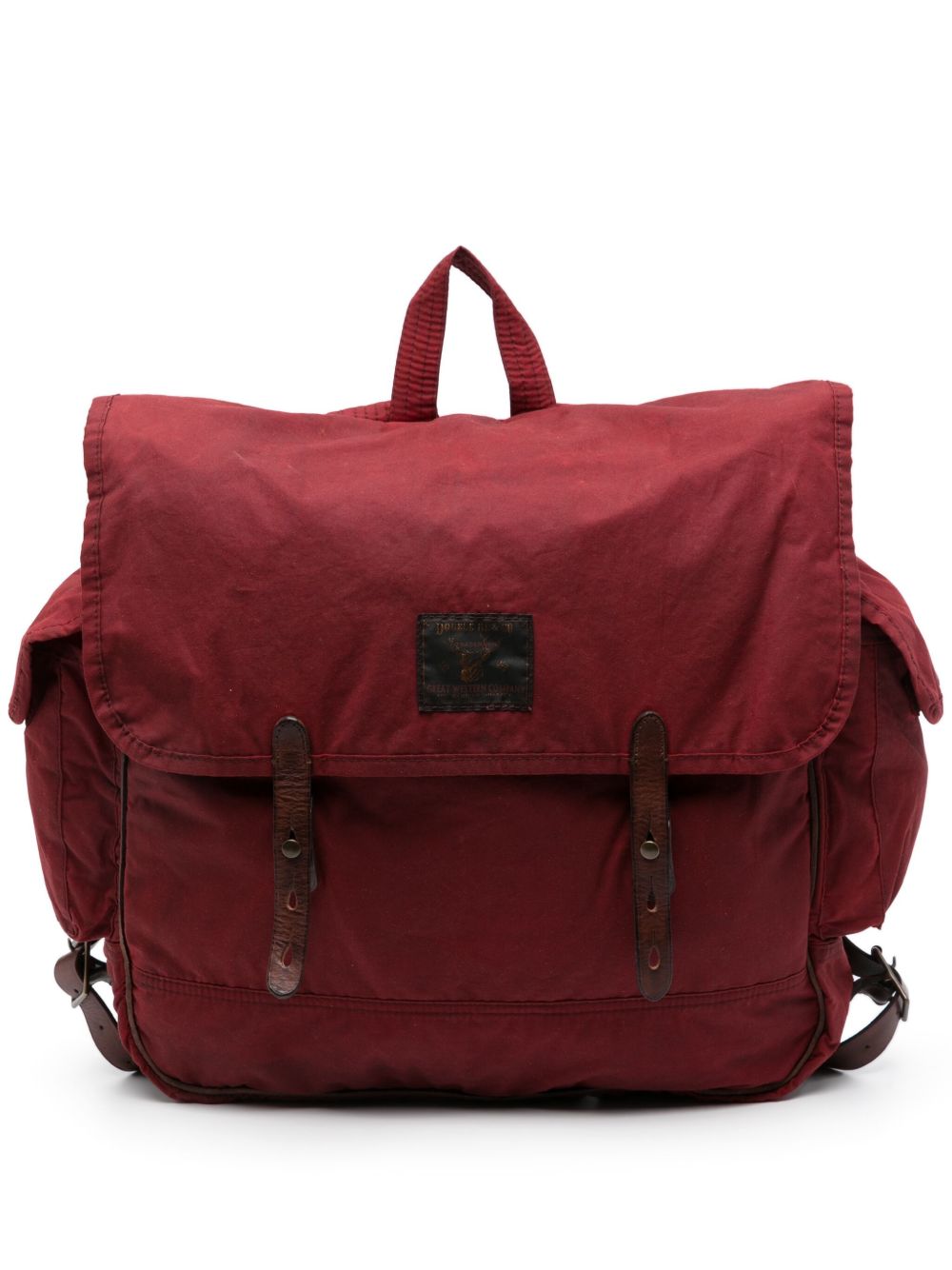 Ralph Lauren RRL Falcon 皮质边饰双肩包 - 红色