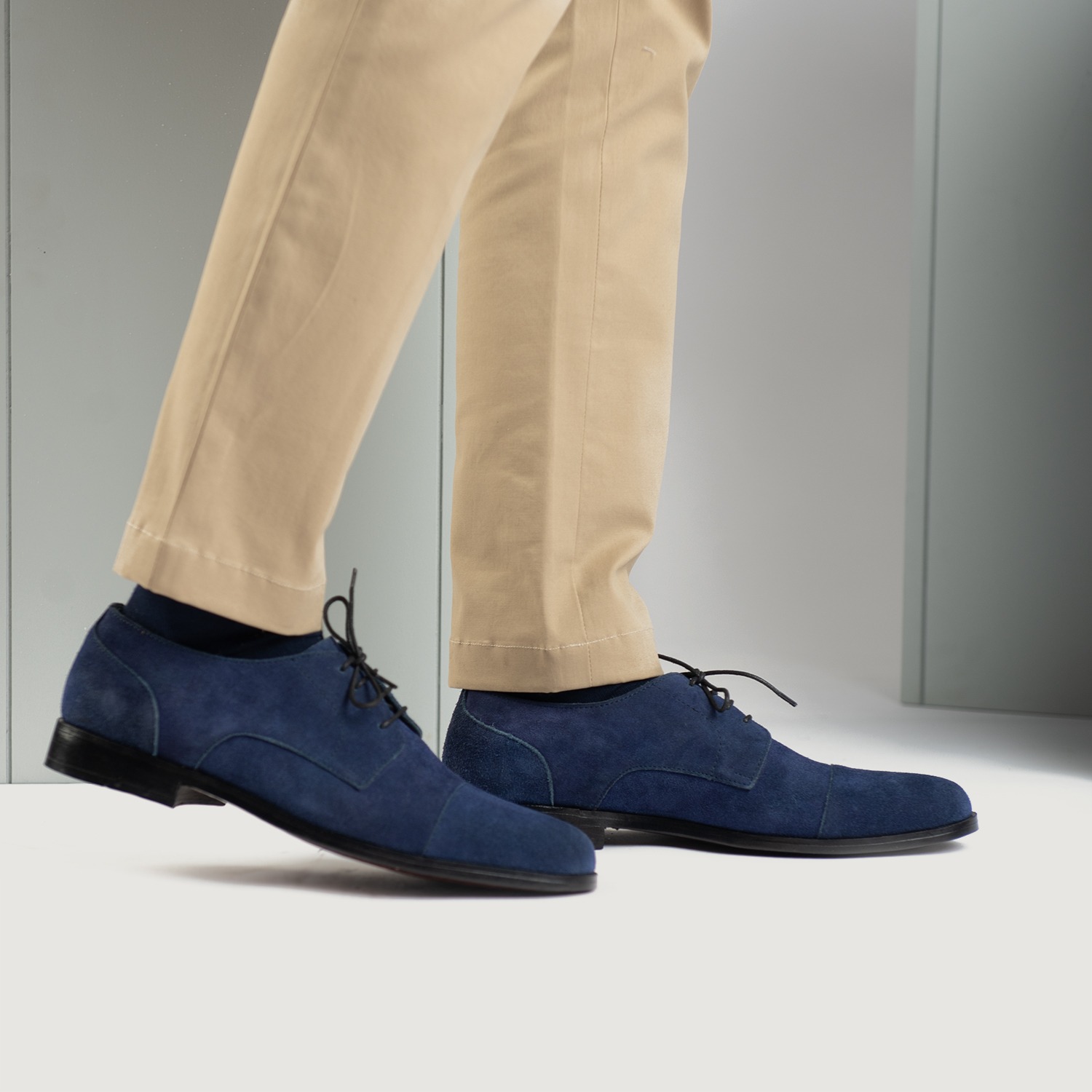 Attorney Derby Midnight Blue Suede Leather Shoes