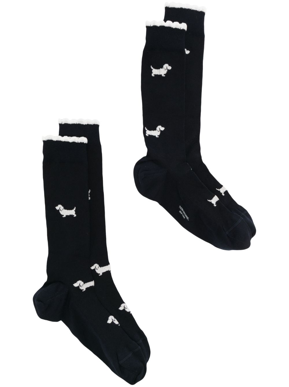 Thom Browne Hector 扇贝边图案针织袜 - 蓝色