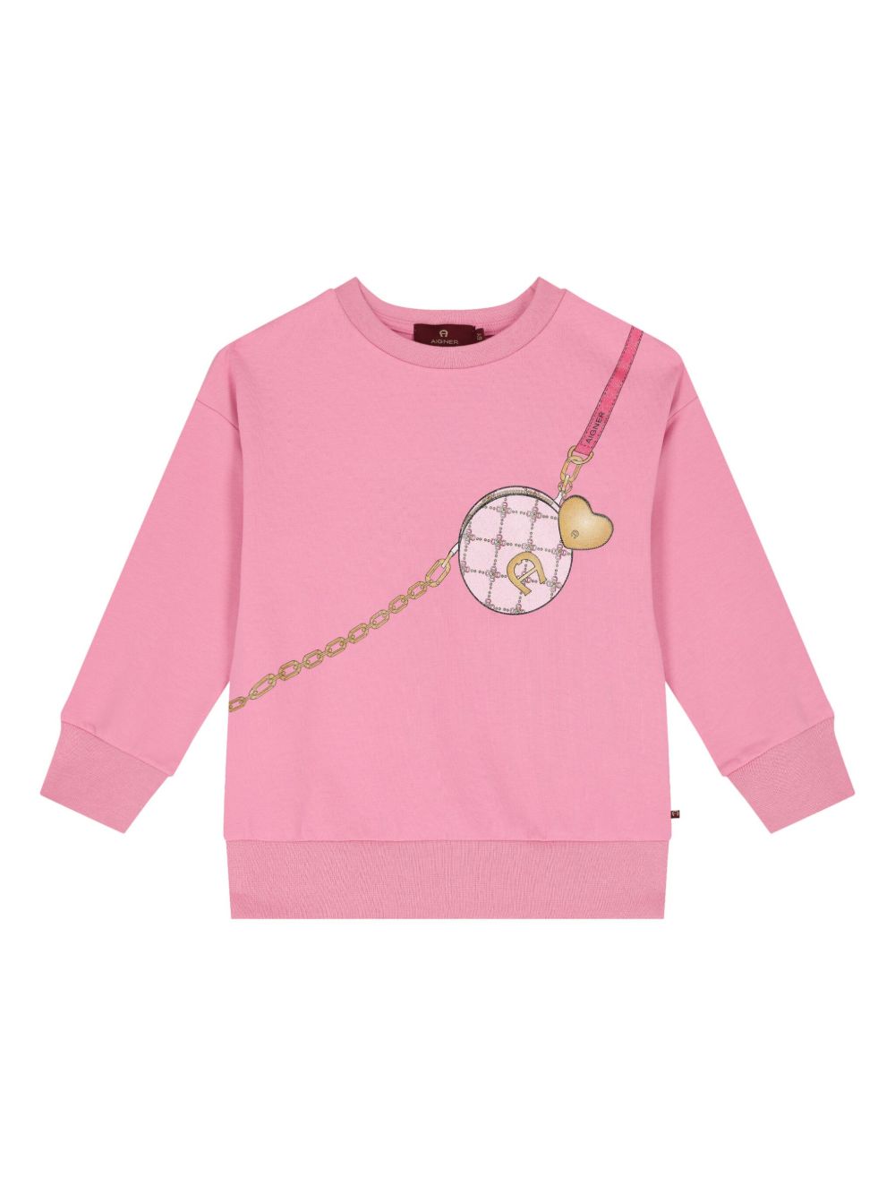 Aigner Kids logo图案印花卫衣 - 粉色