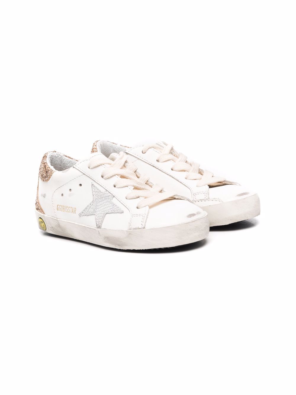 Golden Goose Kids Superstar 亮片金葱板鞋 - 白色