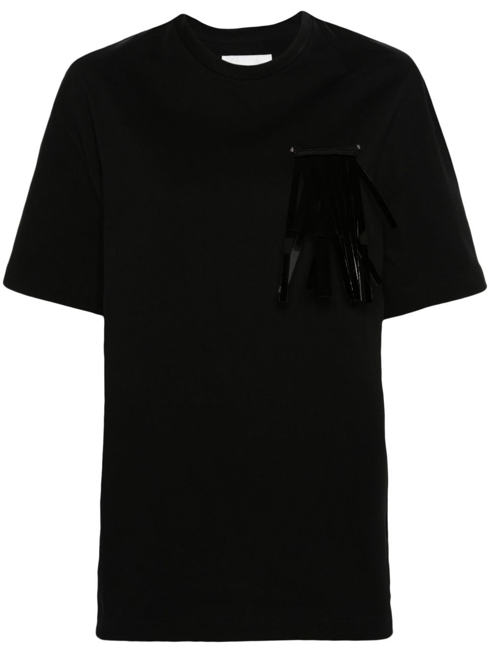 Jil Sander 流苏胸针T恤 - 黑色