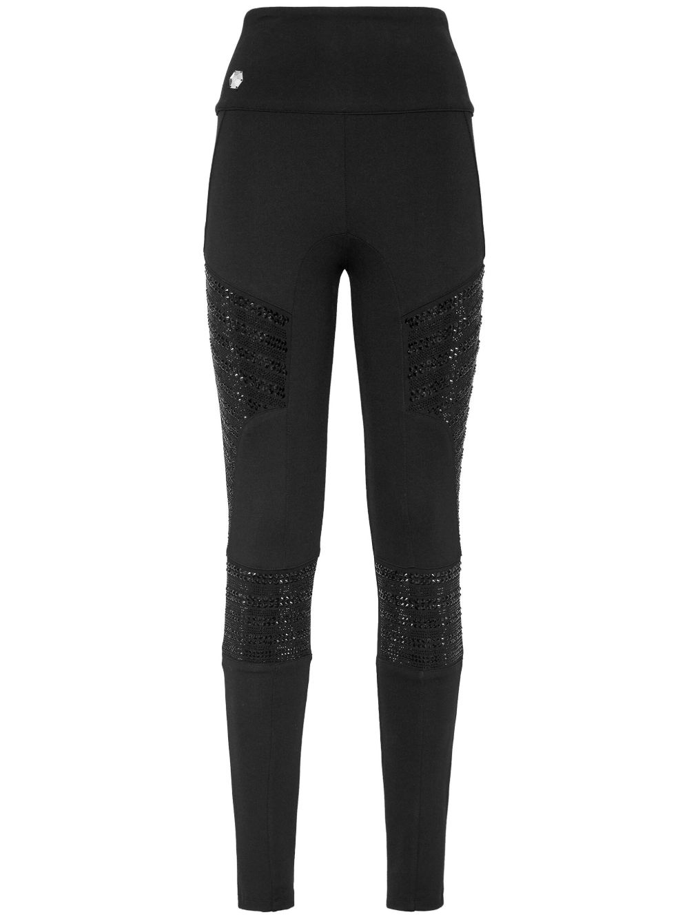 Philipp Plein 高腰晶饰打底裤 - 黑色