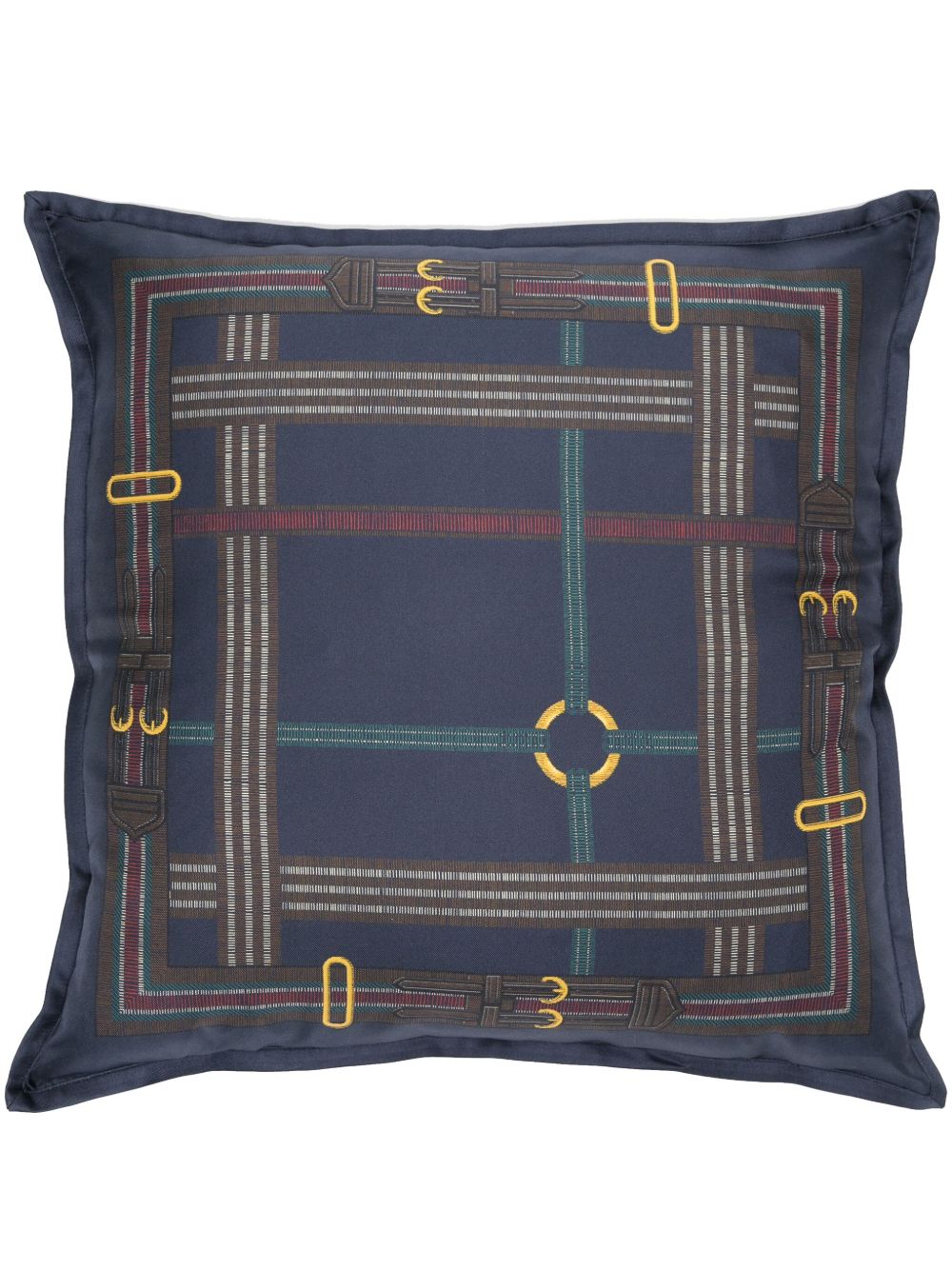 Ralph Lauren Home Ledbury belt-motif silk cushion - 蓝色