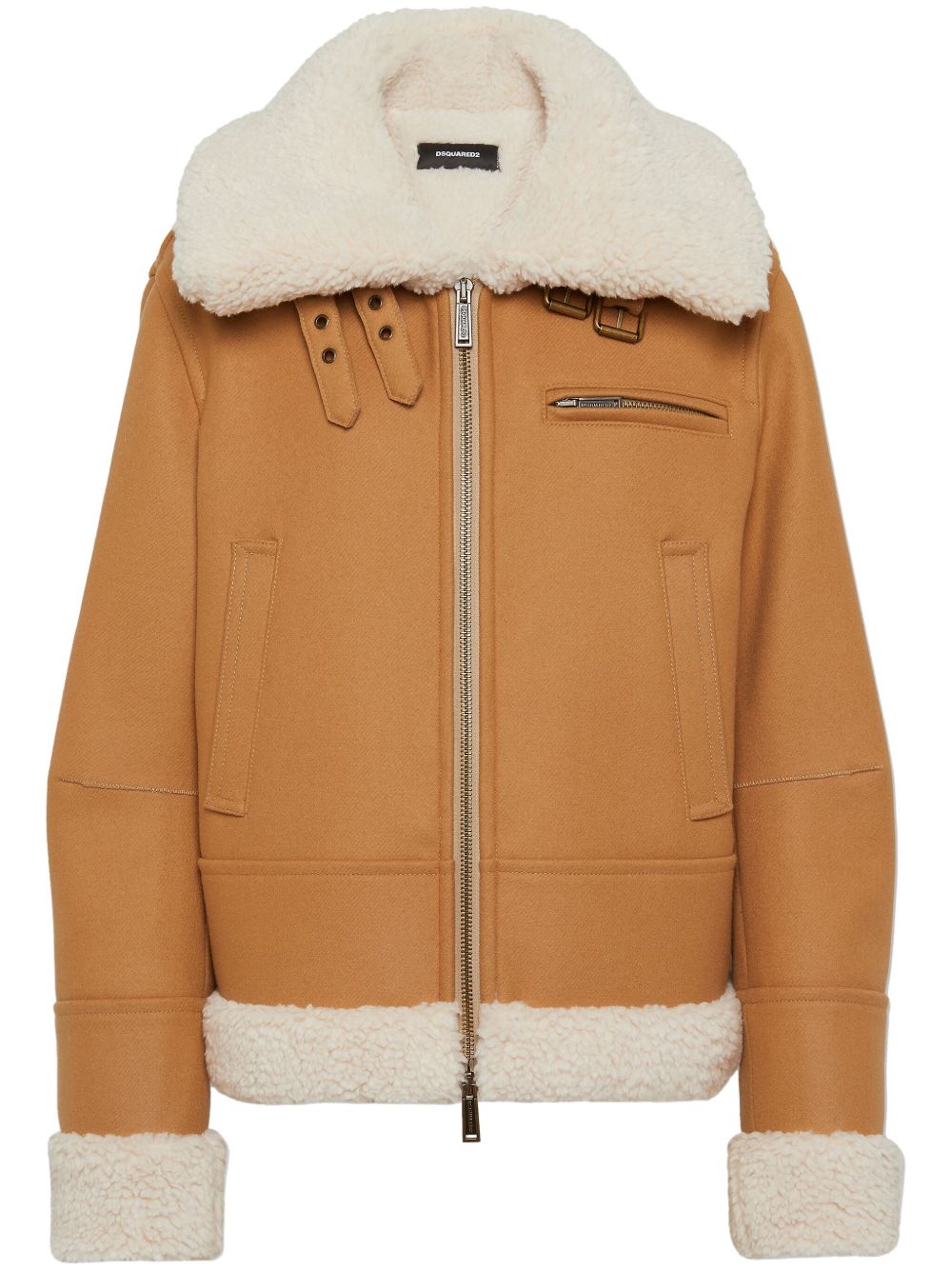 DSQUARED2 皮毛一体拉链夹克 - 中性色