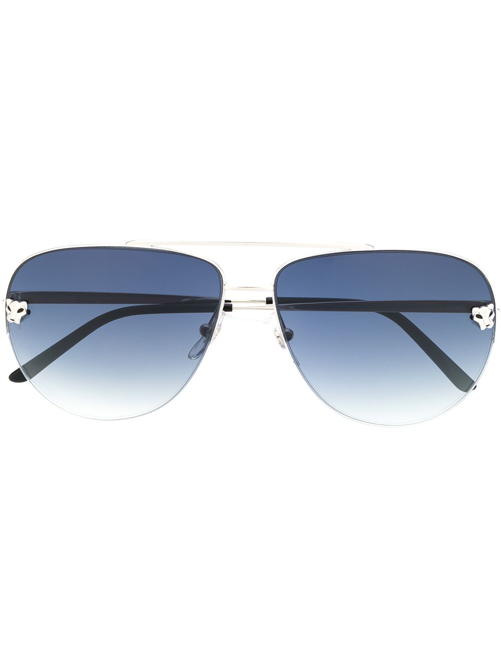 Cartier Eyewear Tiger飞行员太阳眼镜 - 黑色