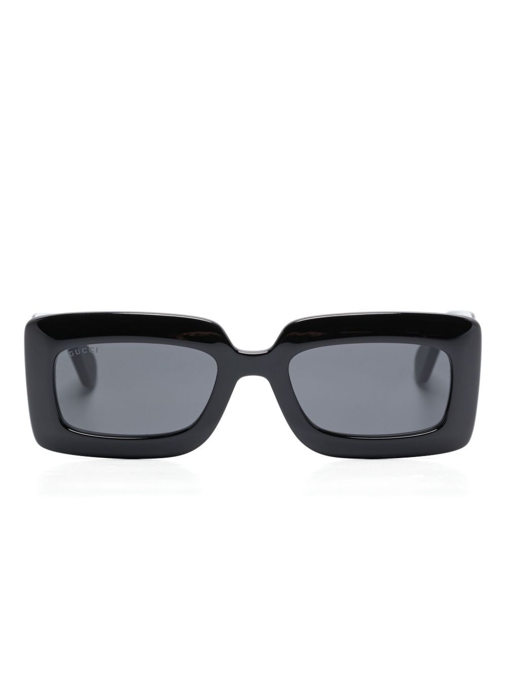Gucci Eyewear 长方形框太阳眼镜 - 黑色