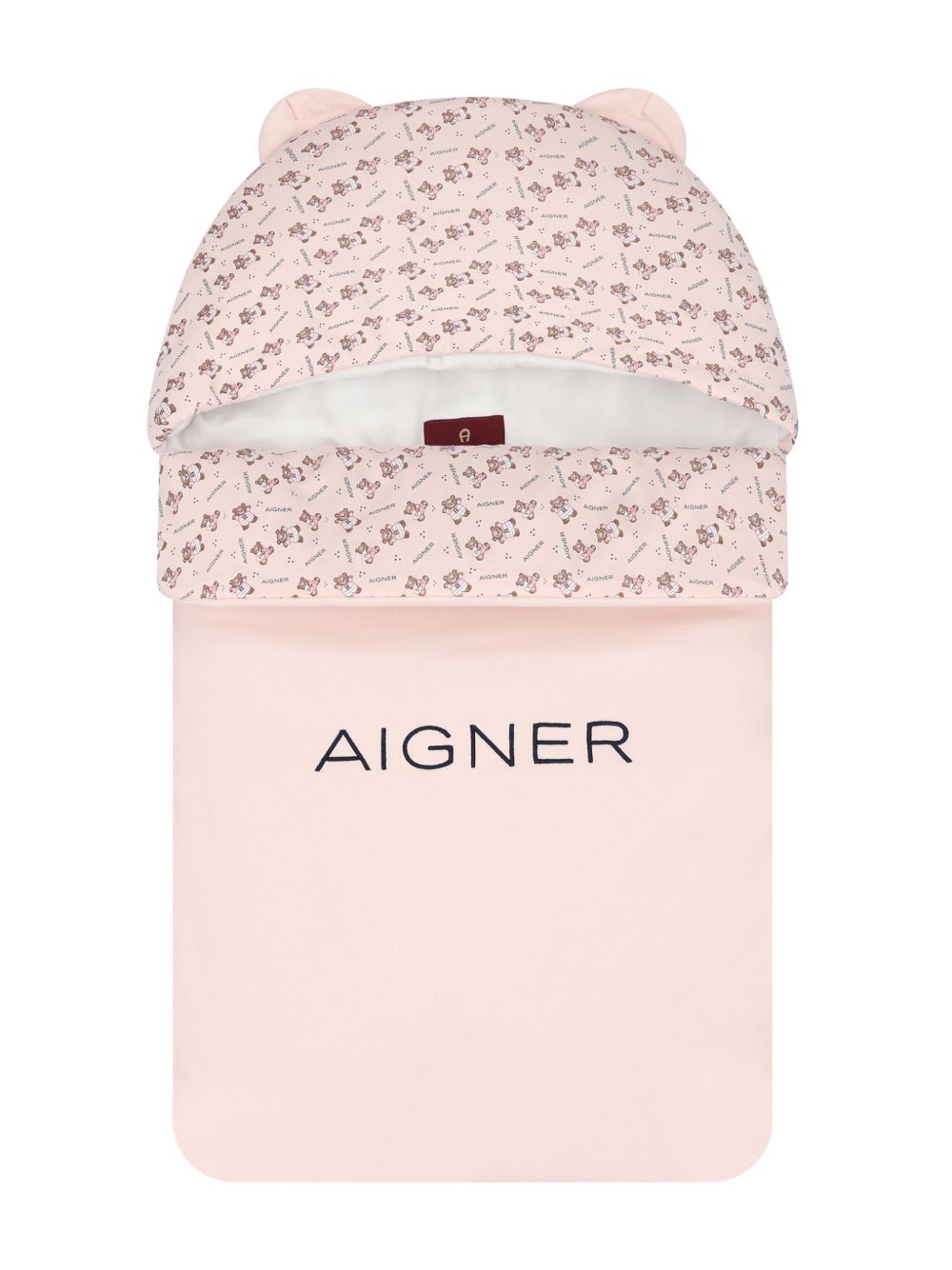 Aigner Kids logo泰迪熊印花婴儿睡袋 - 粉色