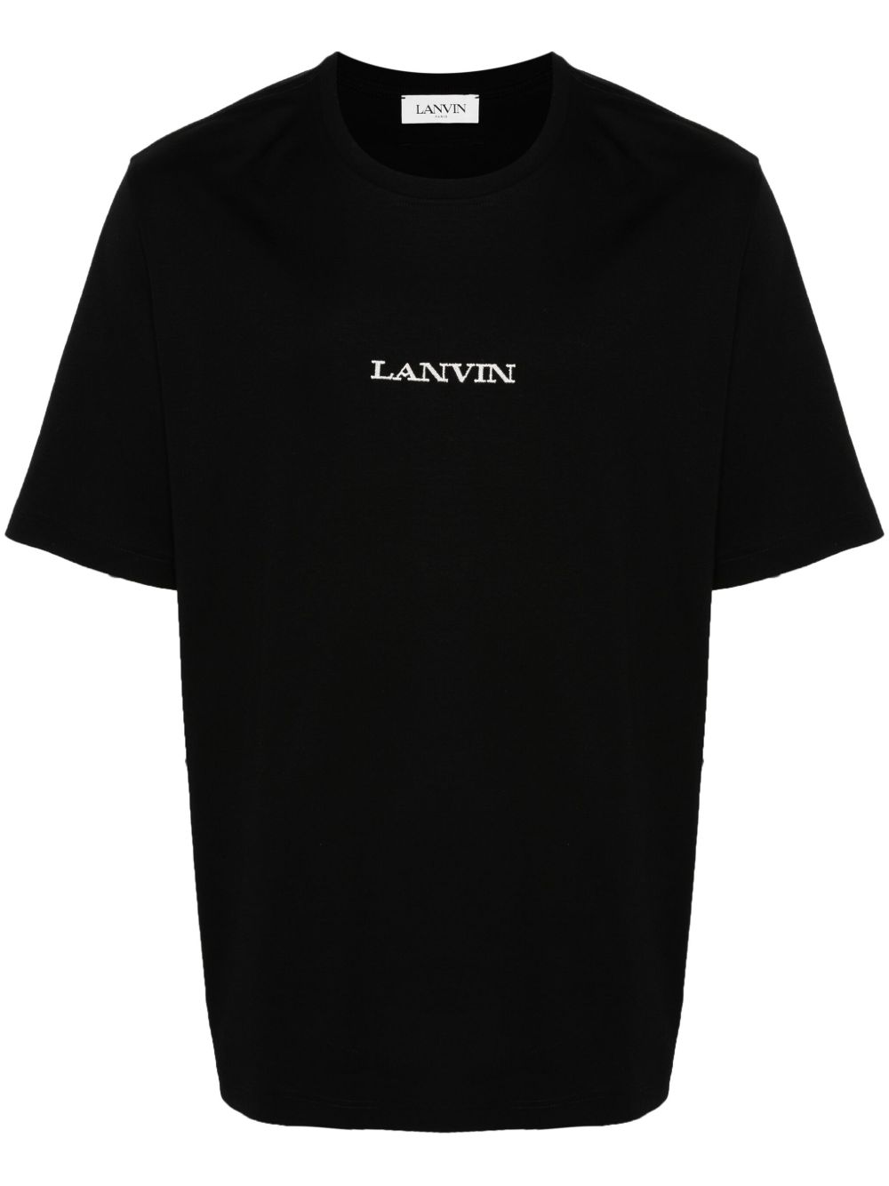Lanvin logo刺绣棉T恤 - 黑色