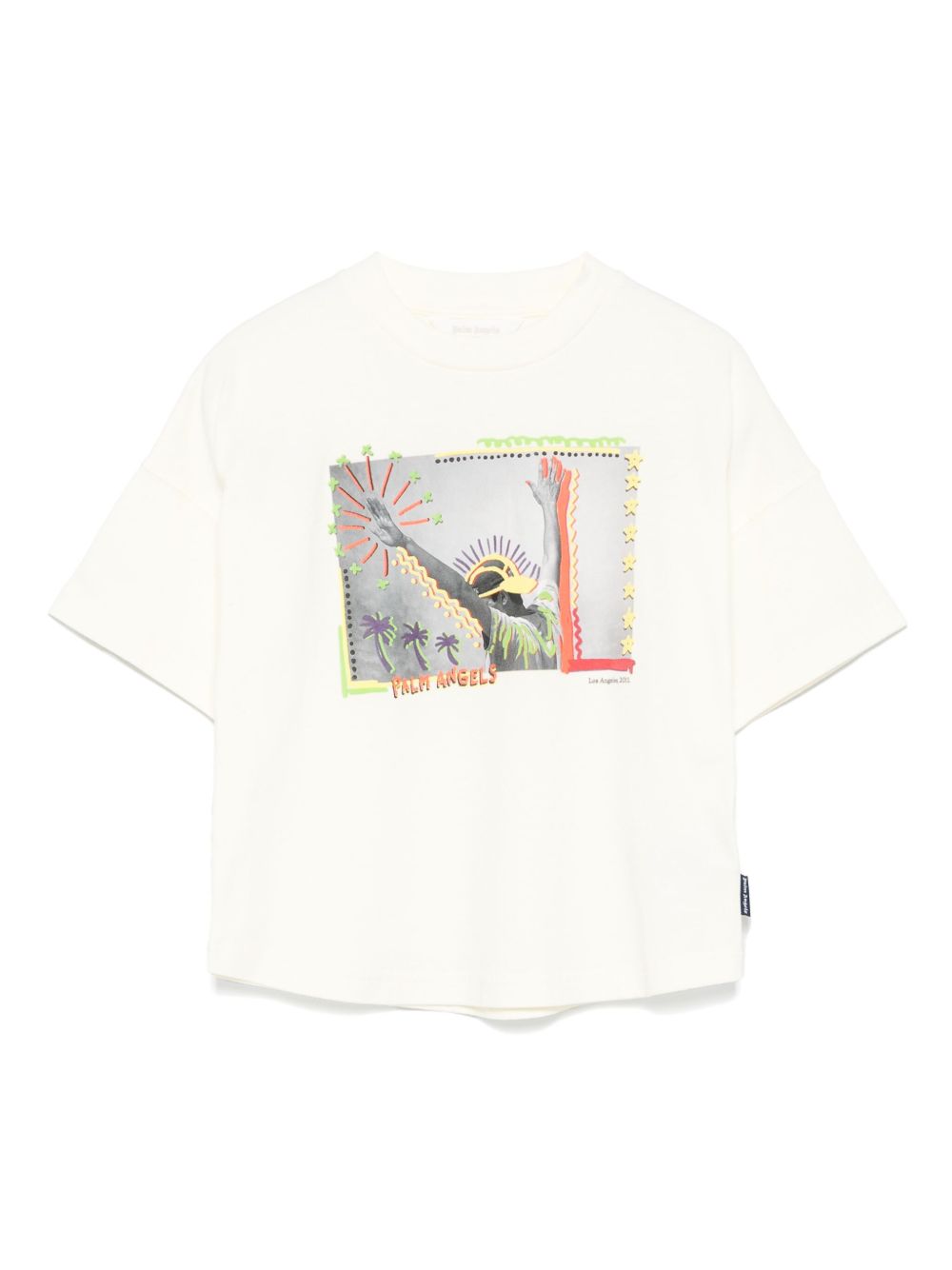 Palm Angels Kids 图案印花T恤 - 中性色