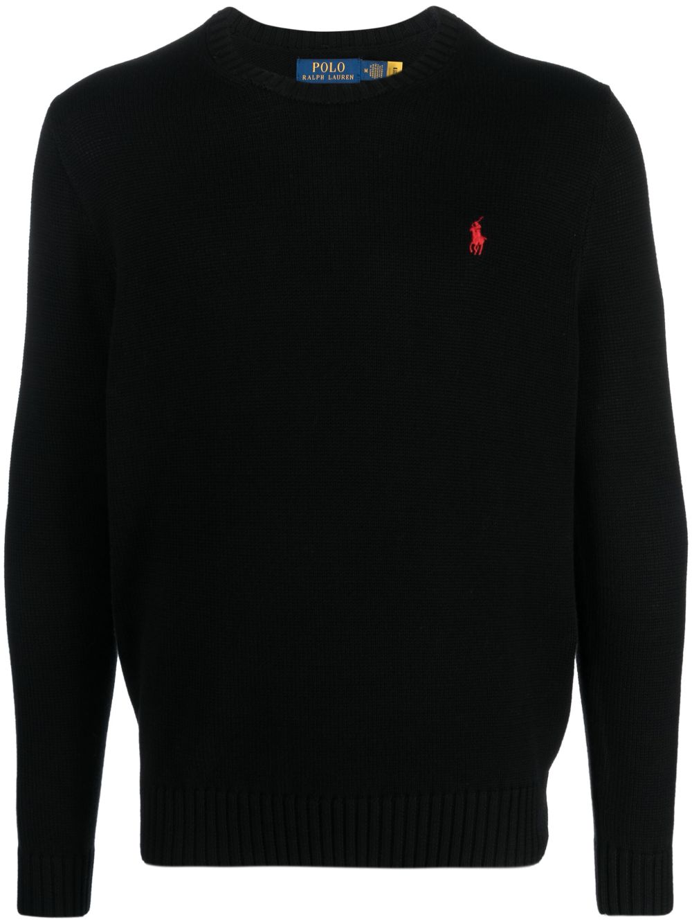 Polo Ralph Lauren logo刺绣圆领毛衣 - 黑色