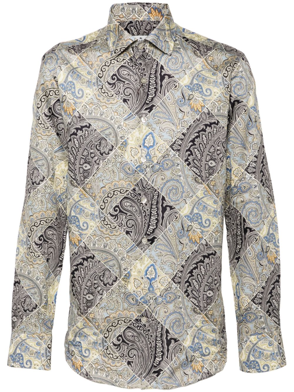ETRO 佩斯理印花棉衬衫 - 蓝色