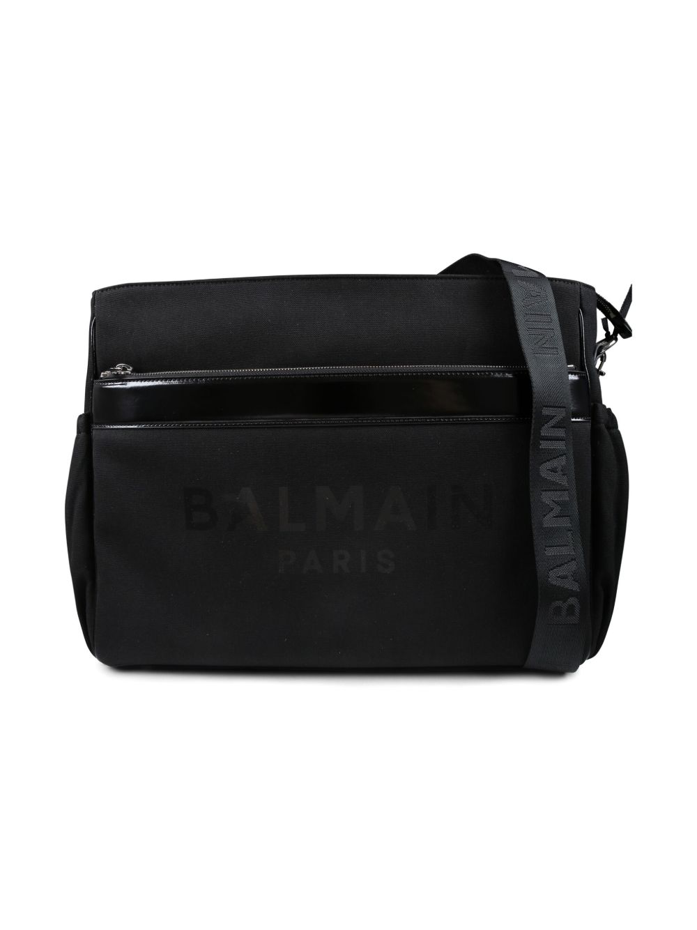 Balmain Kids logo印花绗缝外出更换包 - 黑色