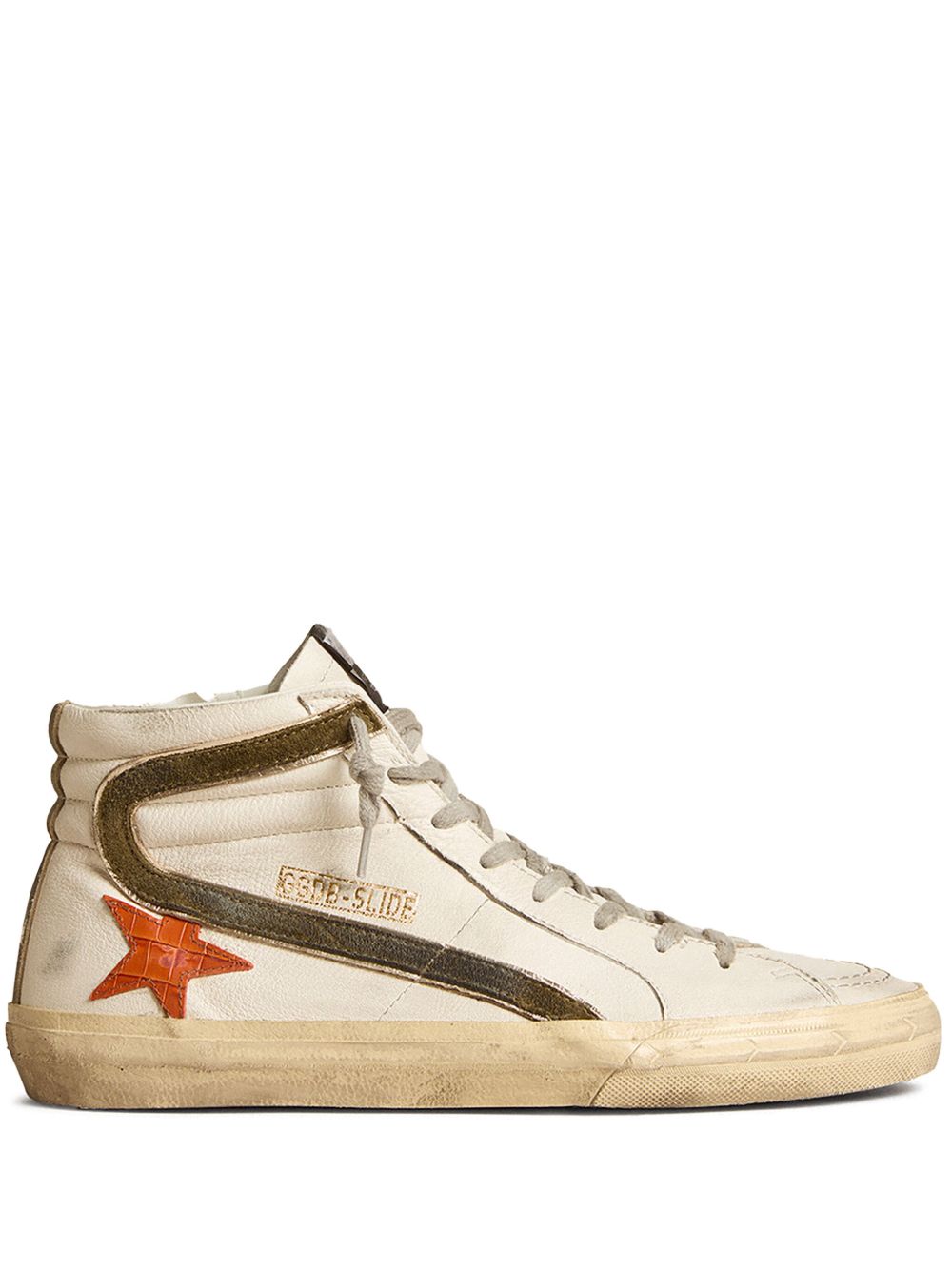 Golden Goose Slide 皮质高帮板鞋 - 中性色