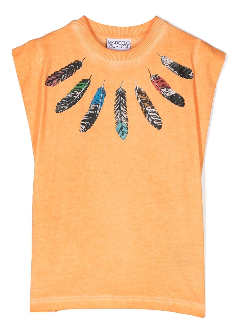 Marcelo Burlon County of Milan Collar Feathers Over 上衣 - 橘色