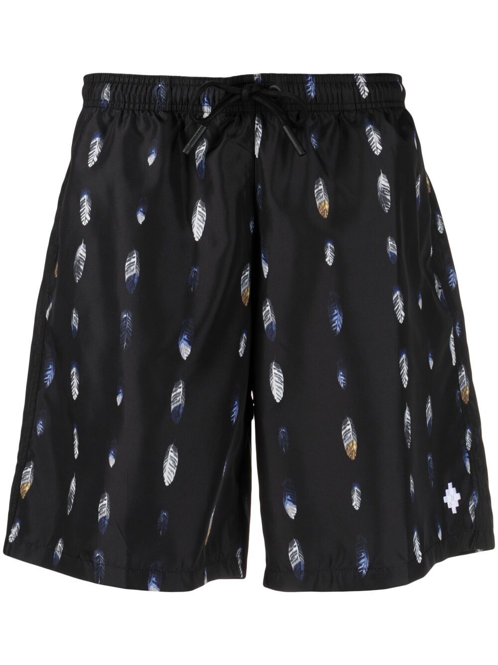 Marcelo Burlon County of Milan 羽毛印花泳裤 - 黑色