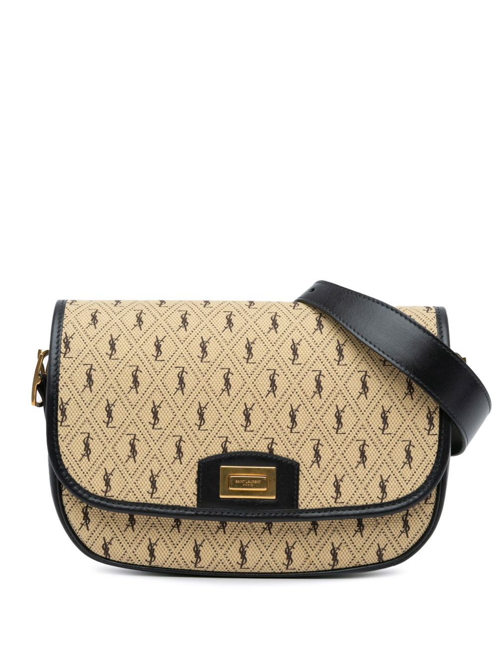 Saint Laurent Pre-Owned Monogram All Over 中号帆布斜挎包（2019年典藏款） - 褐色