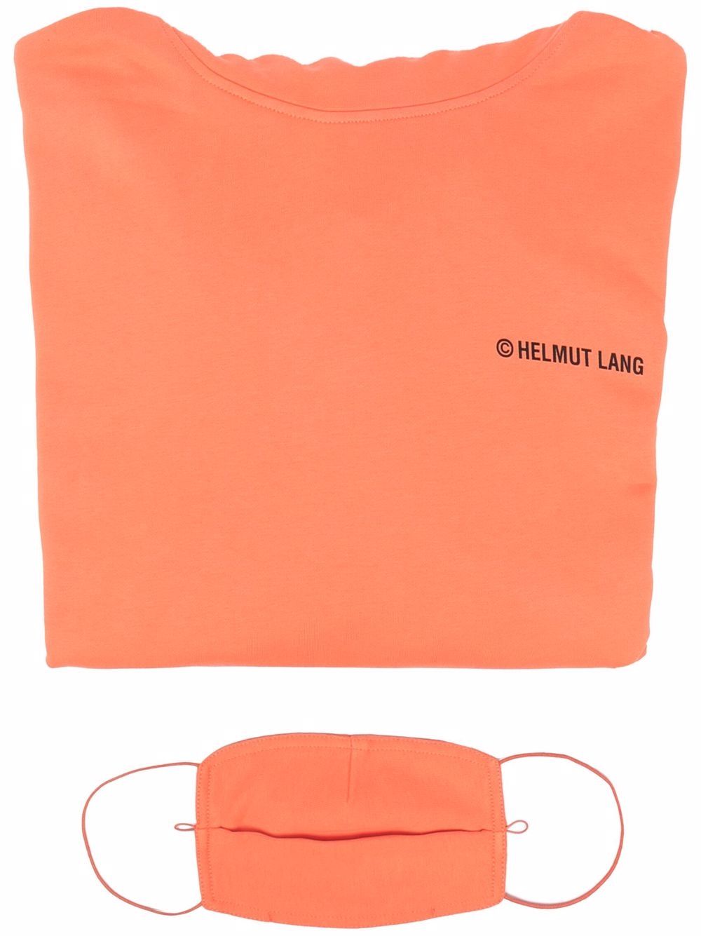 Helmut Lang logo印花连帽衫 - 橘色
