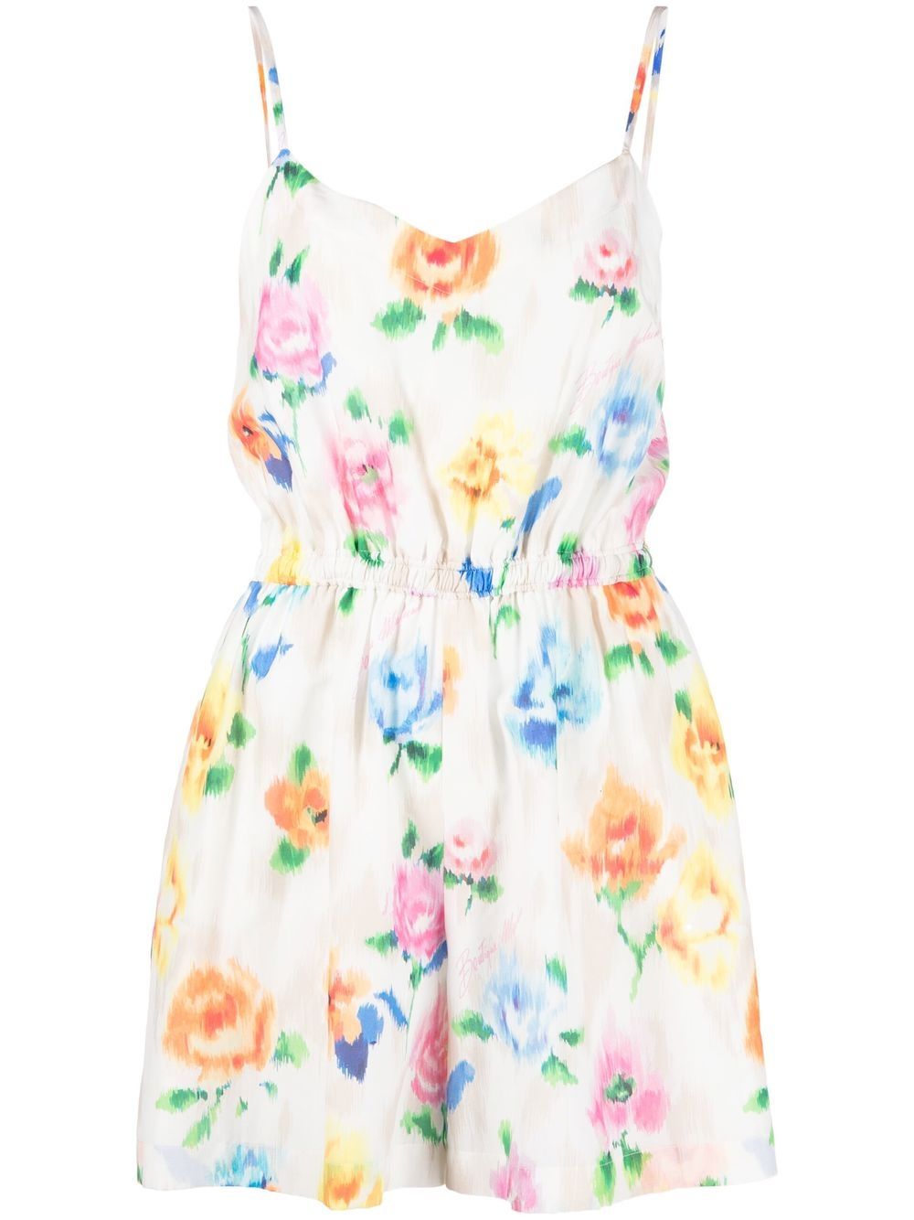 Boutique Moschino 花卉印花无袖迷你连衣裙 - 白色