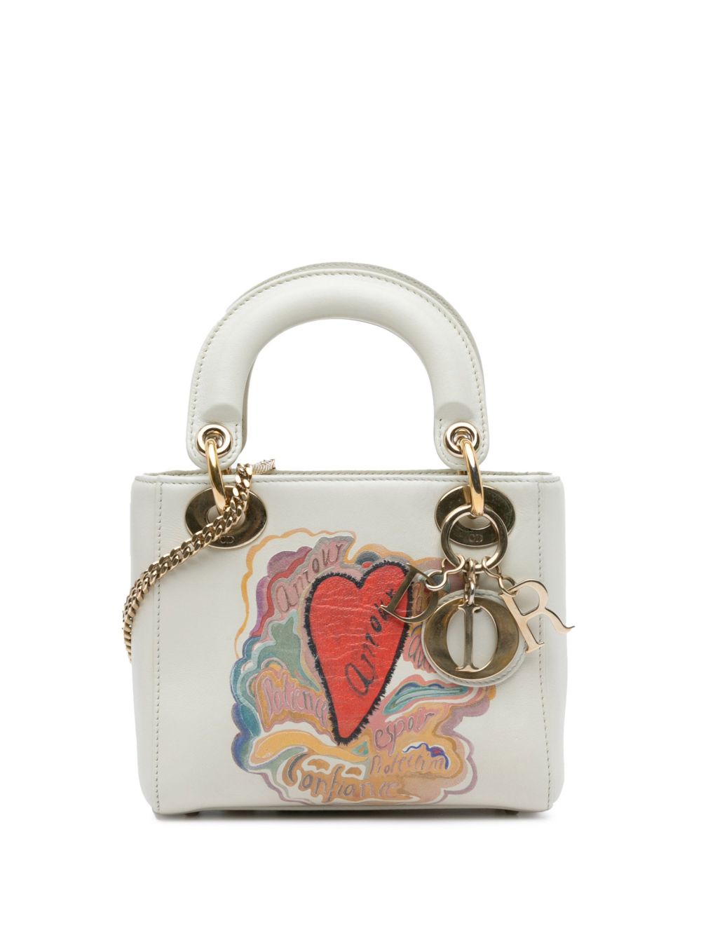 Christian Dior Pre-Owned x Niki De Saint Phalle Dioramour Lady Dior 迷你斜挎包（2018年典藏款） - 白色