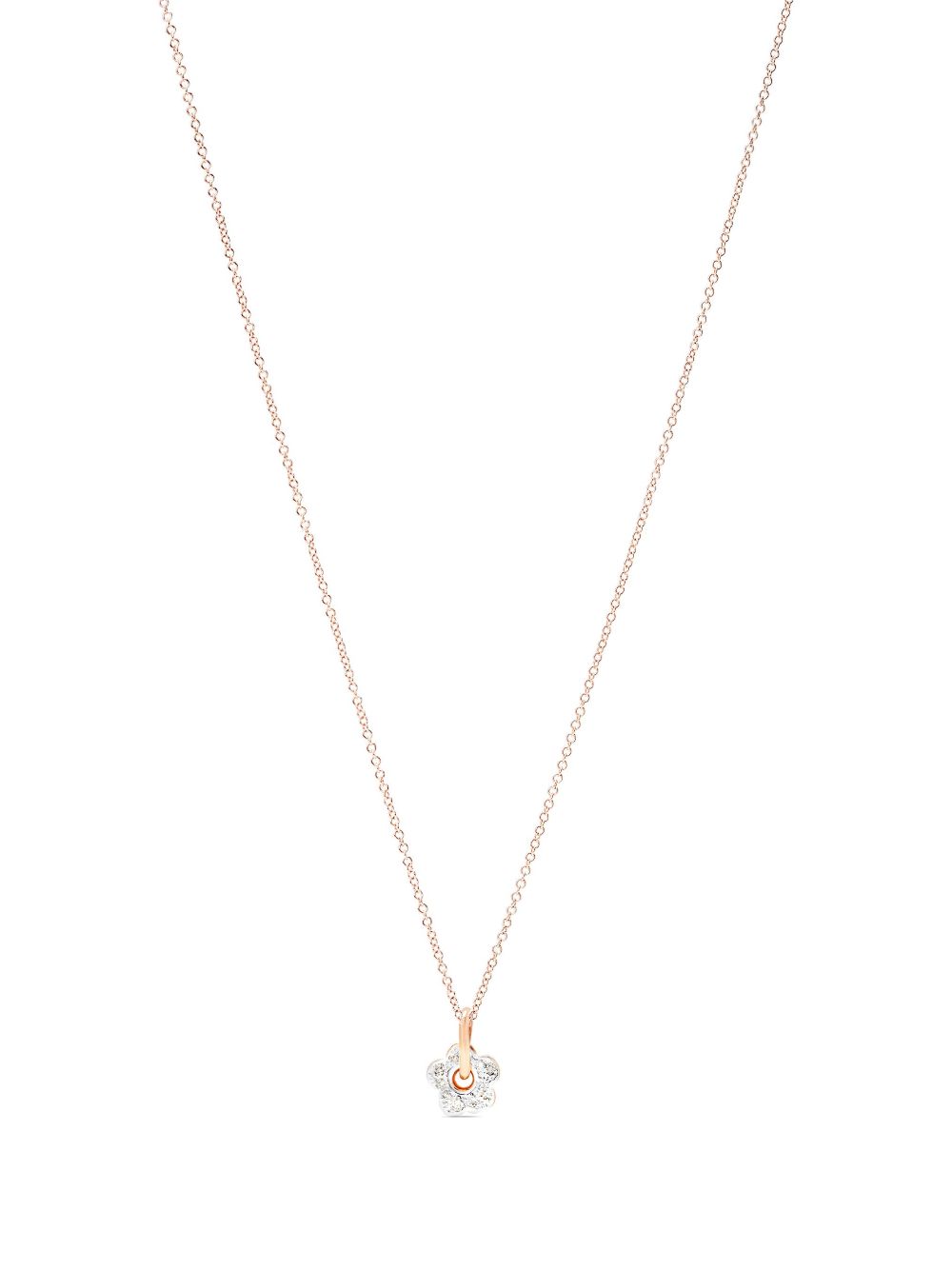 Dodo 9kt rose gold Flower diamond charm - 粉色