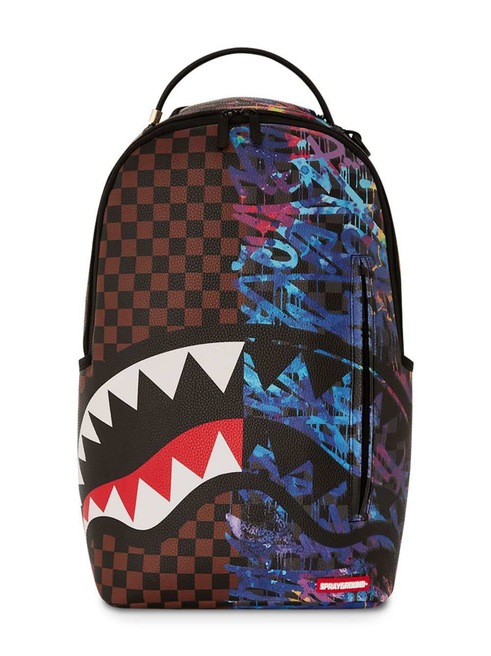 sprayground kid 半印花双肩包 - 褐色