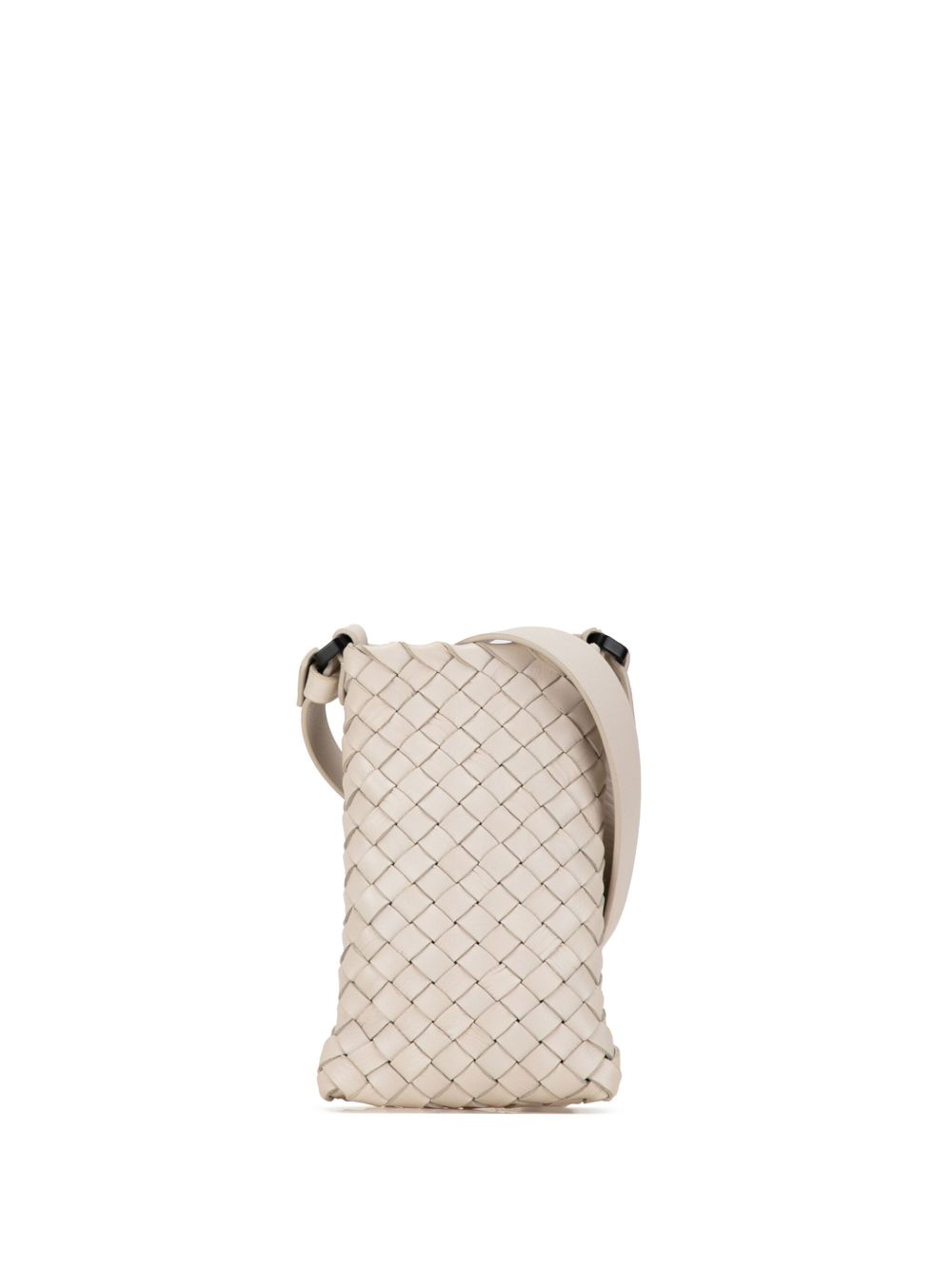 Bottega Veneta Pre-Owned Intrecciato 斜挎袢带手机袋（2012年典藏款） - 白色