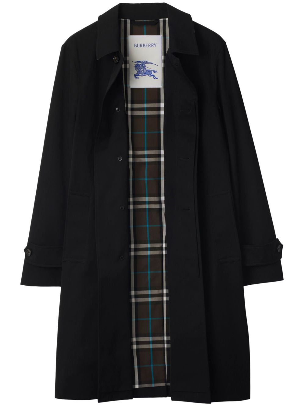 Burberry 尖领华达呢外套 - 黑色