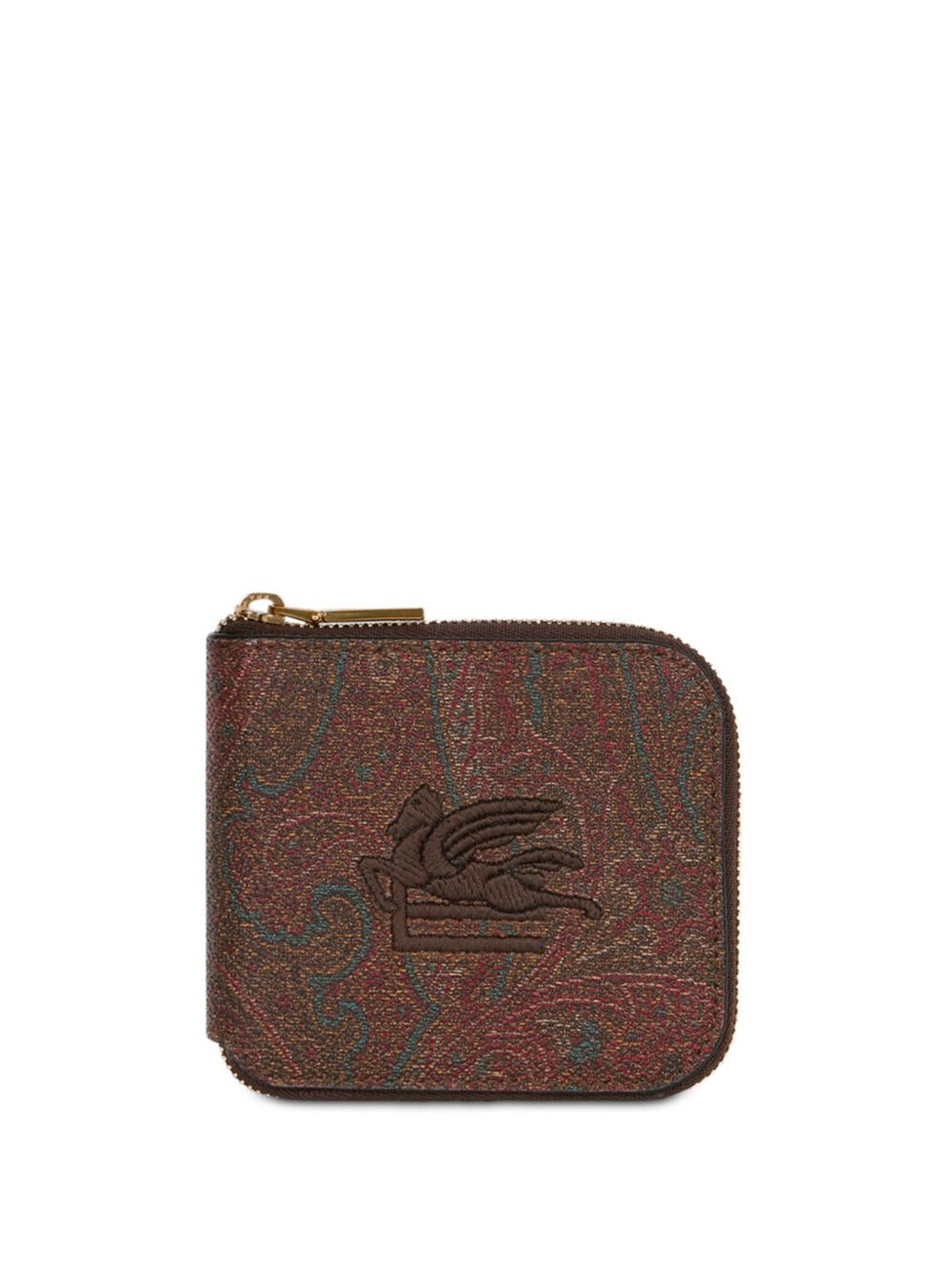 ETRO 佩斯理印花提花钱包 - 褐色