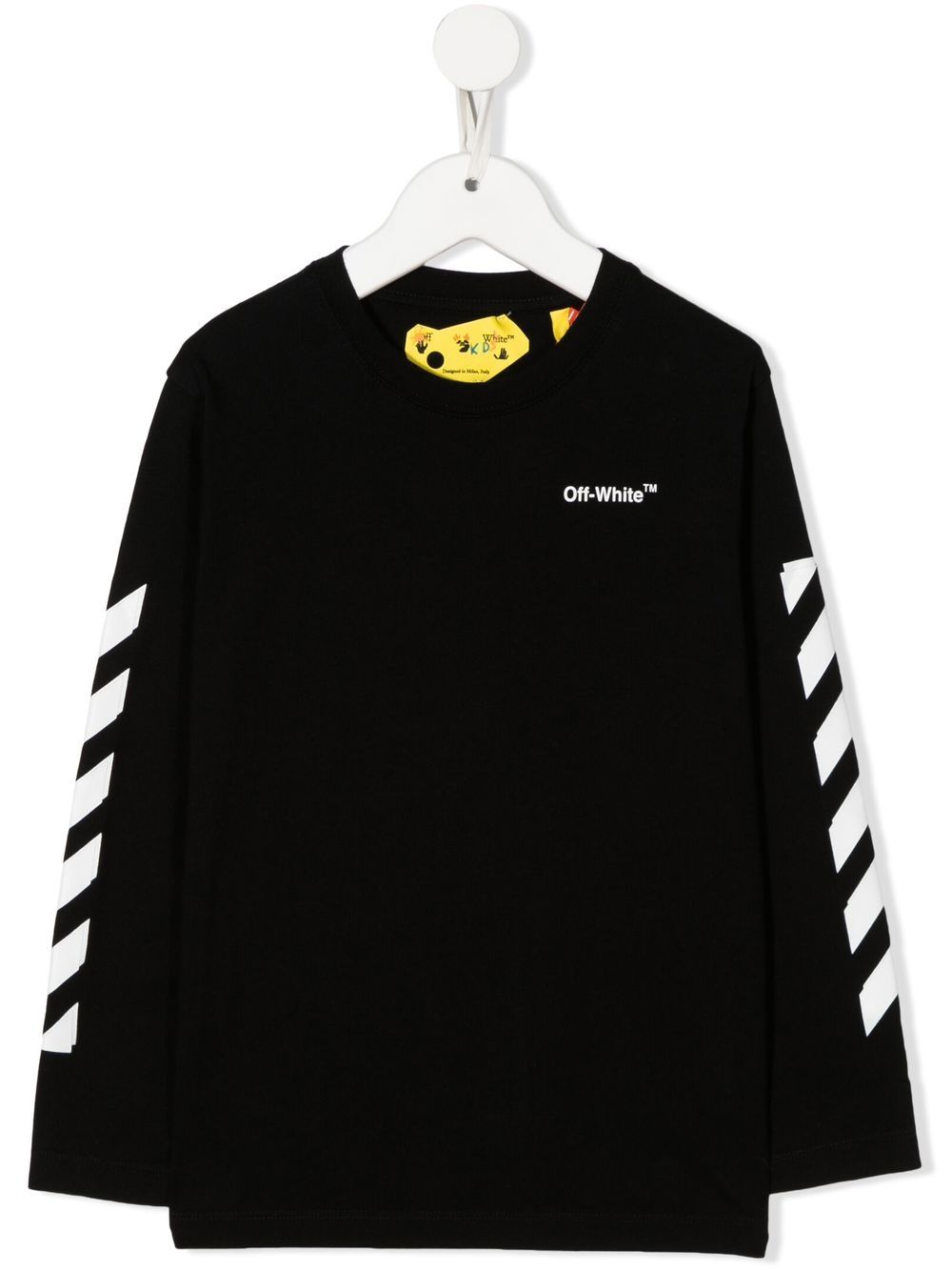 Off-White Kids logo印花细节长袖T恤 - 黑色