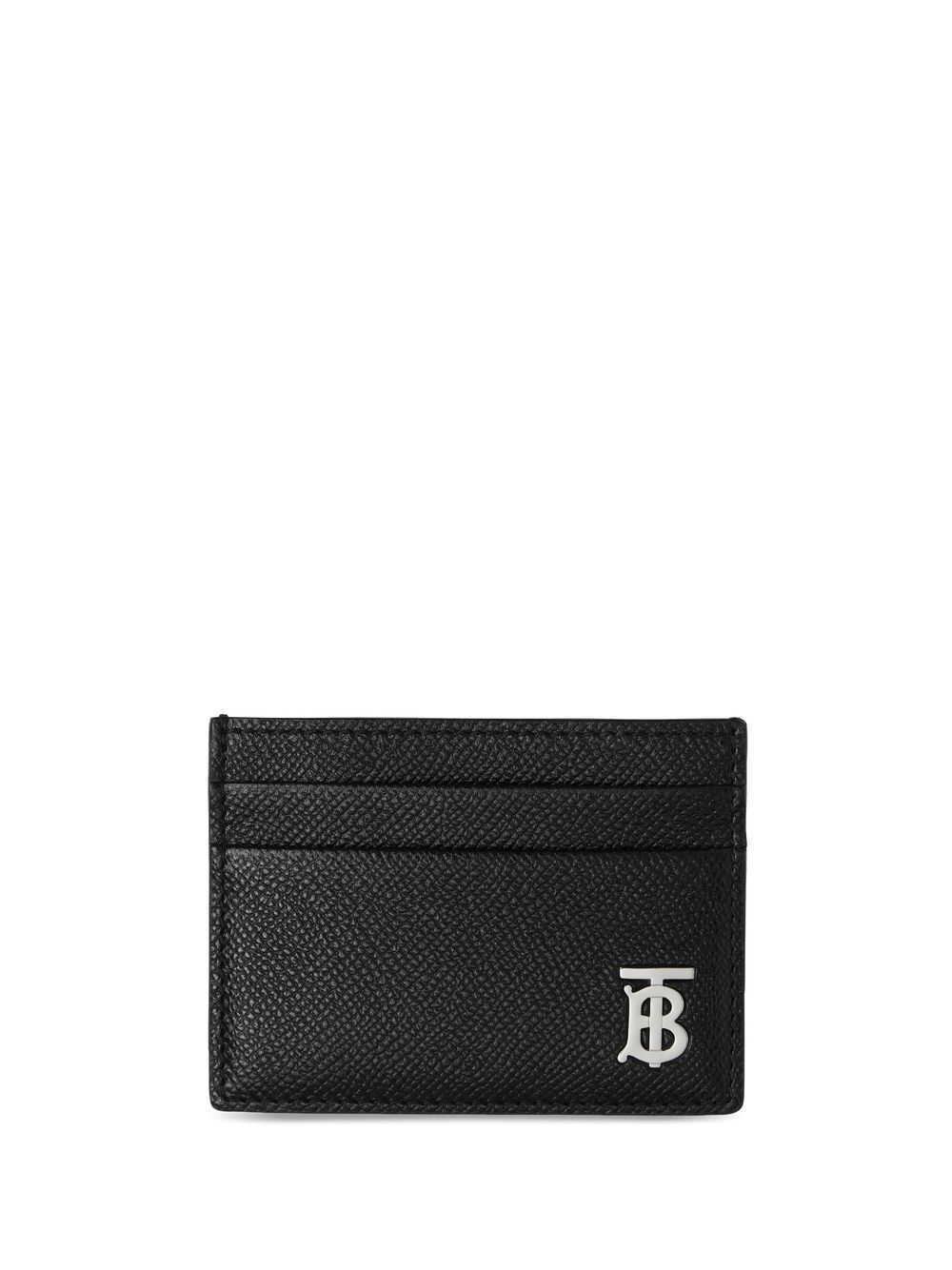 Burberry Monogram 图案纹理皮质卡夹 - 黑色